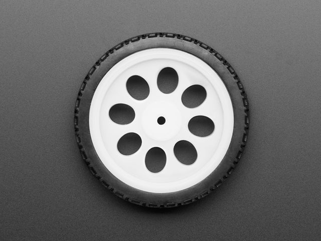 Thin White Wheel for TT DC Gearbox Motors - 65mm Diameter