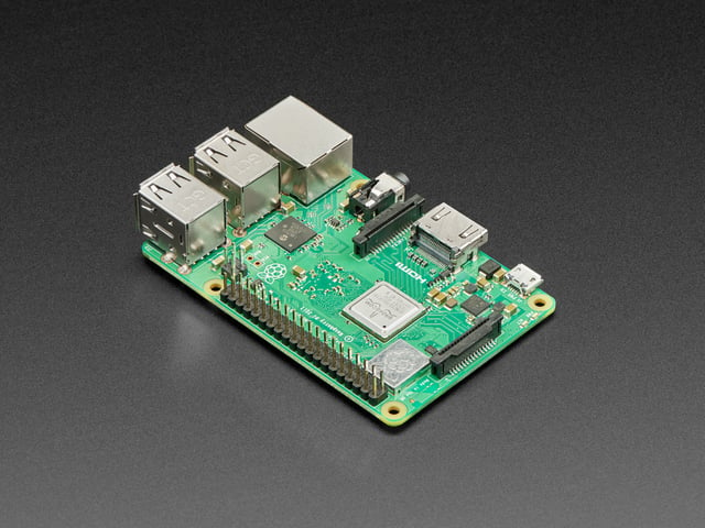 Angled shot of Raspberry Pi 3 - Model B+