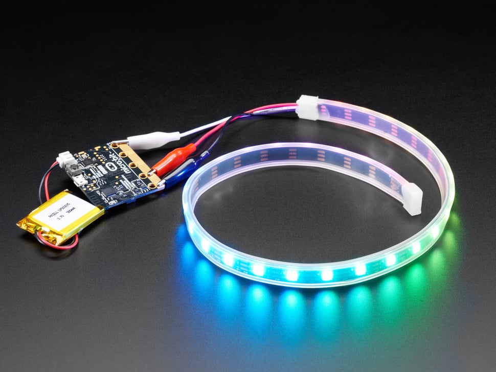 Adafruit NeoPixel LED Strip w/ Alligator Clips - 60 LED/m
