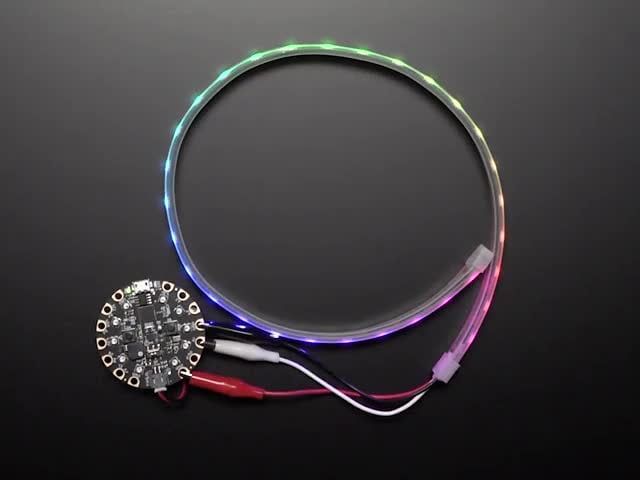 Adafruit NeoPixel LED Strip w/ Alligator Clips - 60 LED/m