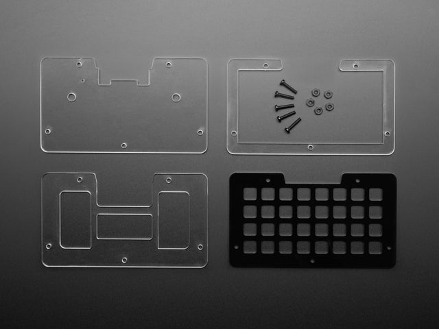 NeoTrellis M4 Acrylic Enclosure Kit with plastic pieces