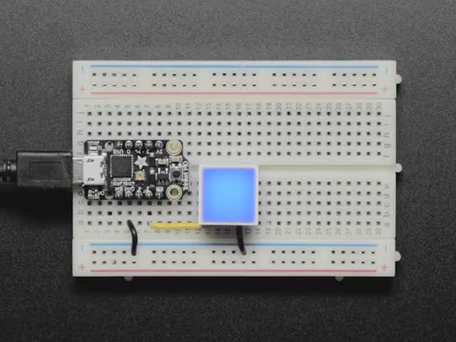 15mm Square Diffused Blue Indicator LED pulsing on and off