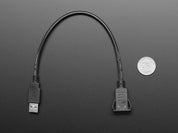 Snap-In Panel Mount Cable - USB C Socket to USB A Plug