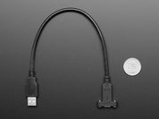 Panel Mount Cable USB C to Type A - 30cm