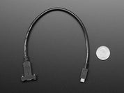 Panel Mount Cable USB C to Micro B Male - 30cm