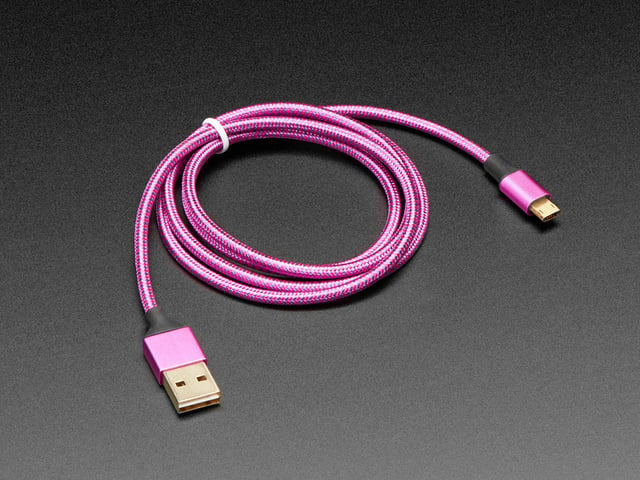 Purple USB A to micro B Cable