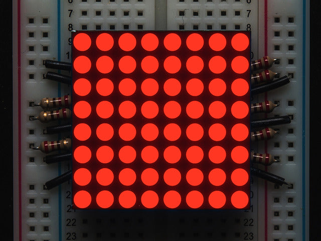 Small 1.2" 8x8 Ultra Bright Red LED Matrix.