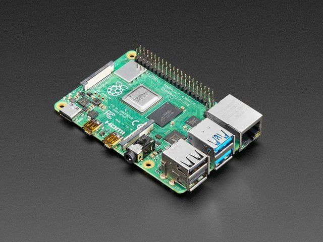 Angled shot of Raspberry Pi 4