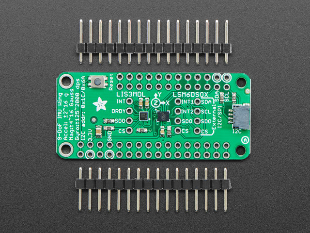 Adafruit LSM6DSOX + LIS3MDL FeatherWing - Precision 9-DoF IMU