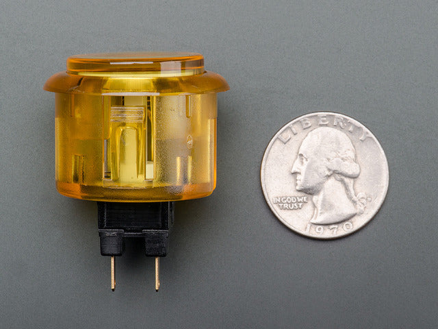 Arcade Button - 30mm Translucent Yellow