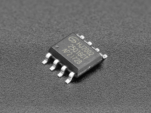 Angled shot of a 2MB SPI Flash in 8-Pin SOIC package.