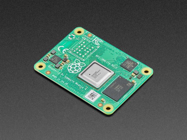 Angled shot of Raspberry Pi Compute Module 4 