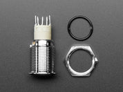 Rugged Metal Pushbutton with Blue LED Ring