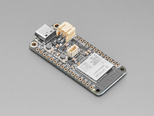 Angled shot of rectangular microcontroller.