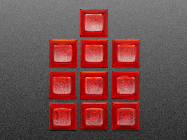 Translucent Red DSA Keycaps for MX Compatible Switches - 10 pack