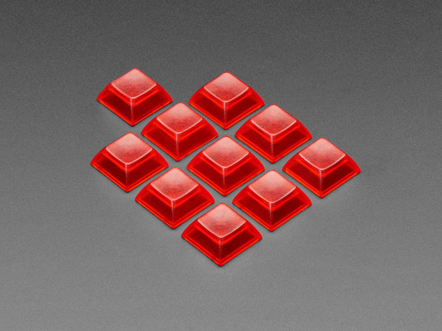 Angled shot of Translucent Red DSA Keycaps for MX Compatible Switches - 10 pack