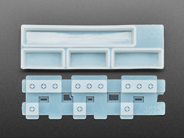 Top view of two piece Spacebar keycap mold.