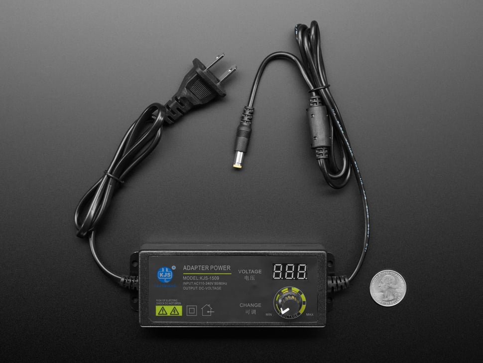 Adjustable Power Supply w/ 2.1mm / 5.5mm DC - 3V to 24V at 2 Amp
