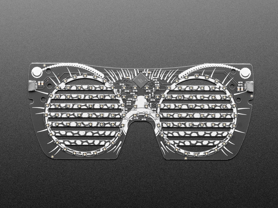 Adafruit LED Glasses Front Panel - 116 RGB LEDs with I2C Driver