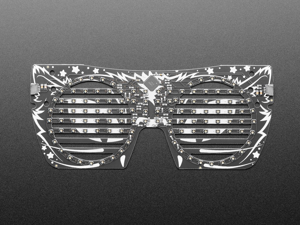Adafruit LED Glasses Front Panel - 116 RGB LEDs with I2C Driver