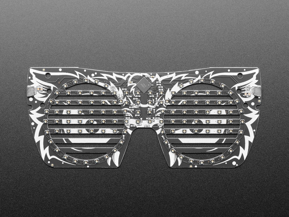 Adafruit LED Glasses Front Panel - 116 RGB LEDs with I2C Driver