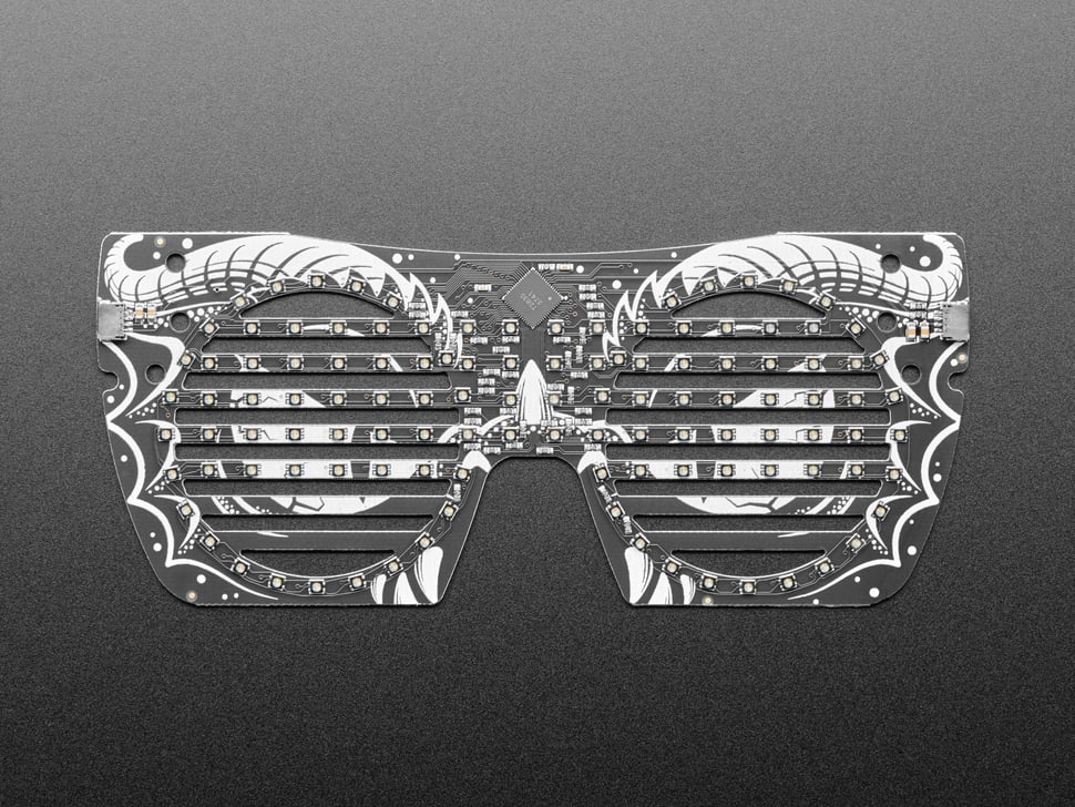 Adafruit LED Glasses Front Panel - 116 RGB LEDs with I2C Driver