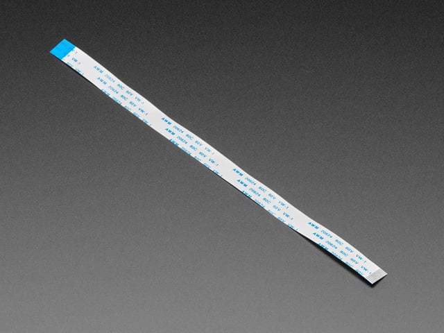 Angled shot of a EYESPI Cable - 18 Pin 200mm long Flex PCB (FPC) A-B type.