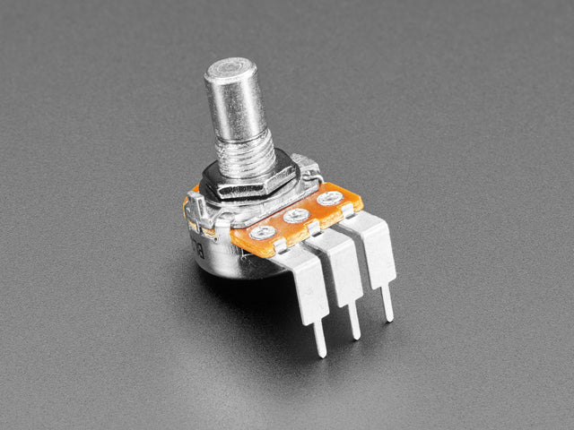 Angled shot of rotary potentiometer.