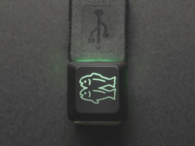 Etched Glow-Through Keycap with Glitch Logo