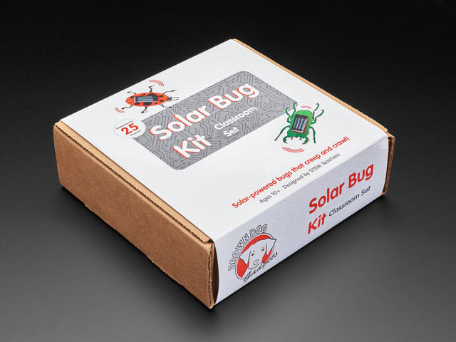 angled shot of box packaging for solar bug kit.