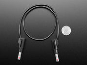 Retractable Stacking Banana Plug Cable - Black 0.5 meter long