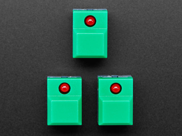 Step Switch with LED - Three Pack of Green with Red LED - PB86