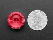 Anodized Aluminum Machined Knob - Red - 20mm Diameter