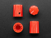 Red Micro Potentiometer Knob - 4 pack