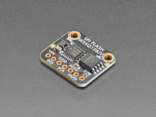 Angled shot of SPI flash board.