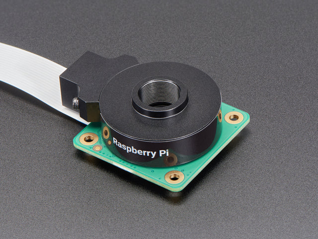 Close up shot of Raspberry Pi M12 camera mount.