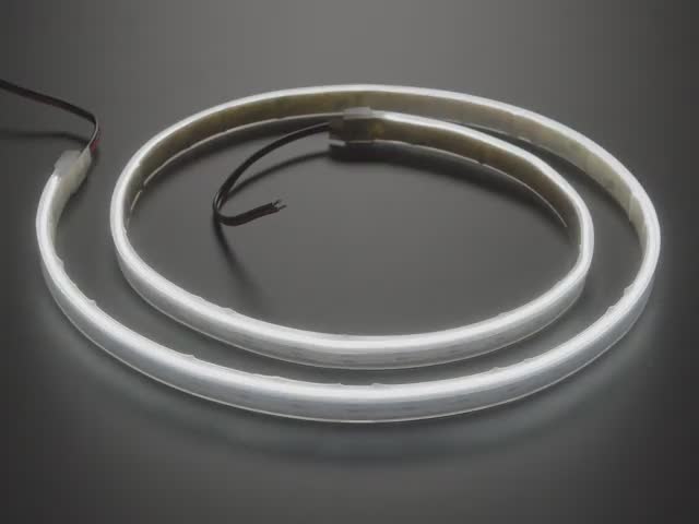 Video of 1 meter long cool white LED strip lit up.