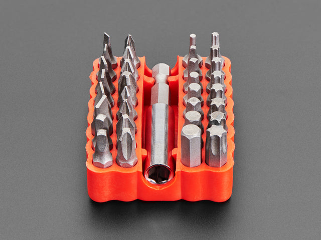 Right Angle Ratchet Screwdriver and 33 Piece Tool Bit Set