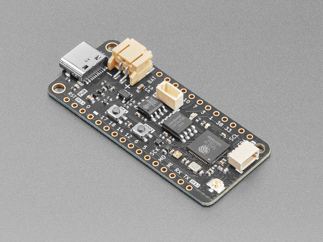 Angled shot of long black rectangular microcontroller.