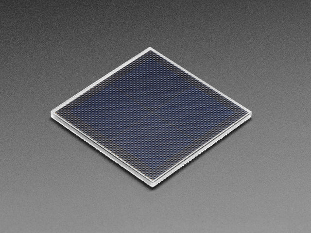 Angled shot of small, square solar panel.