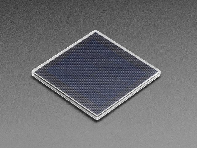 Angled shot of small, square solar panel.