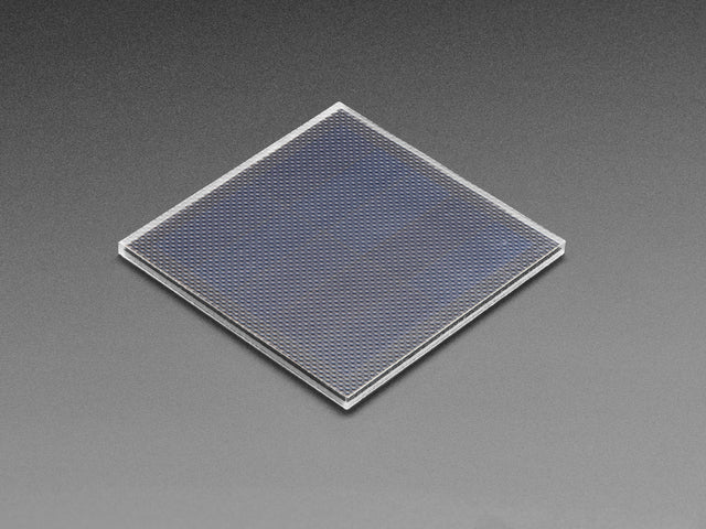 Angled shot of medium-sized black square solar panel.