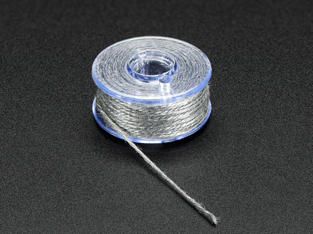 Spool of Stainless Thin Conductive Yarn / Thick Conductive Thread - 30 ft