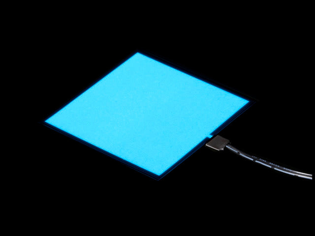 Lit square of white EL sheet - 