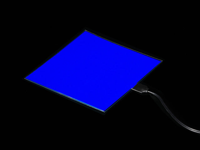 Lit square of blue EL sheet 