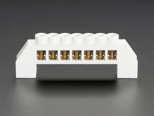 Power Distribution Bus - 7 x 6mm diameter solid brass
