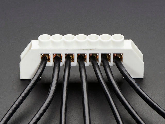 Power Distribution Bus - 7 x 6mm diameter solid brass
