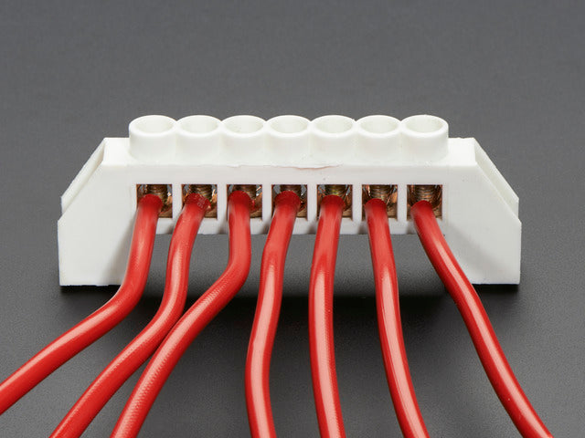 Power Distribution Bus - 7 x 6mm diameter solid brass