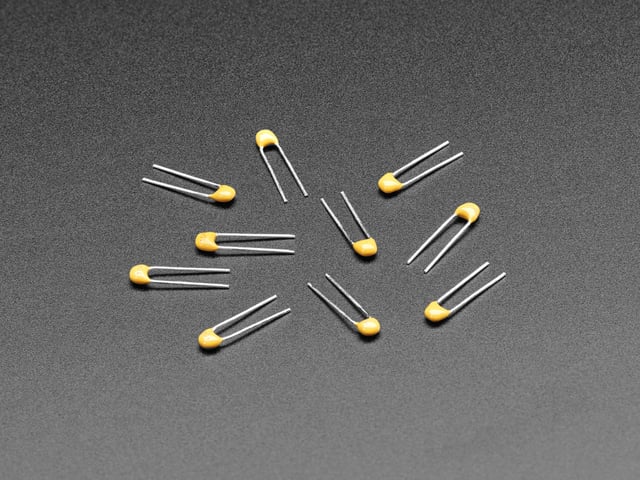 10 pack of 0.1uF through hole ceramic capacitors 