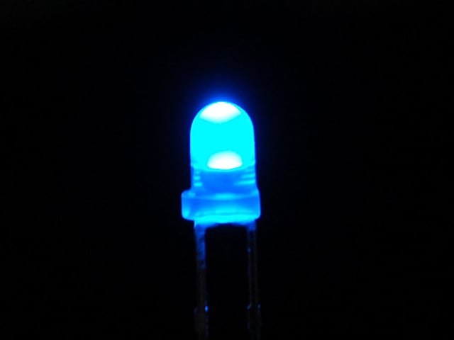 Single LED lit up blue